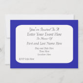 Zilveren Sterren Donkerblauwe Feest Uitnodiging (Achterkant)