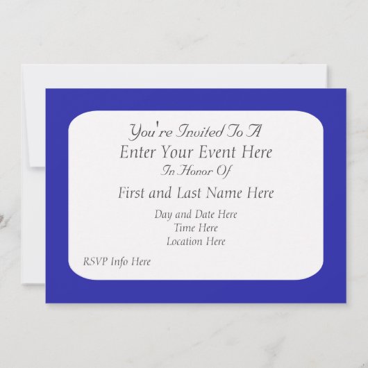 Zilveren Sterren Donkerblauwe Feest Uitnodiging (Achterkant)