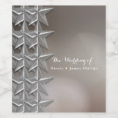 Zilveren sterren & Elegant Bokeh-lampjes Wijnlabel Wijn Etiket (Enkel label)