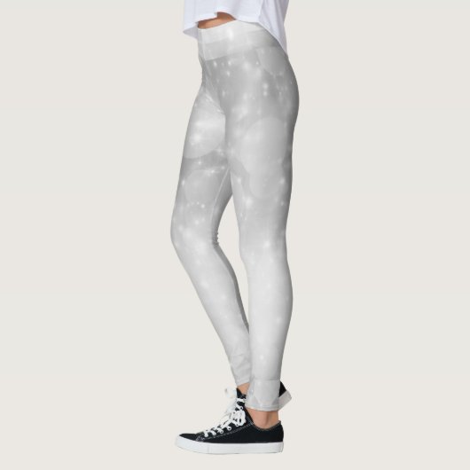Zilveren sterren glanzend retro leggings (Links)