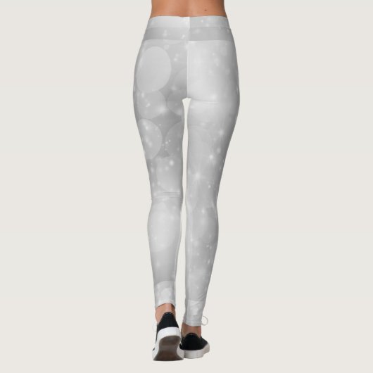 Zilveren sterren glanzend retro leggings (Achterkant)
