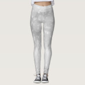 Zilveren sterren glanzend retro leggings (Voorkant)