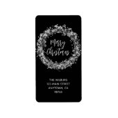 Zilveren Sterren Kerst Retour Adres Etiket (Voorkant)