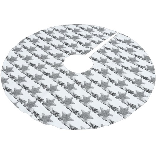 ** ZILVEREN STERREN** KERSTBOOM ROK (Gekanteld)