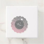 zilveren sterren met handgemaakt liefdesmonogram bedankjes labels (In situ)