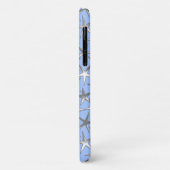 Zilveren sterren op bleek blauw Case-Mate iPhone case (Achterkant/links)