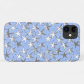 Zilveren sterren op bleek blauw Case-Mate iPhone case (Achterkant (horizontaal))