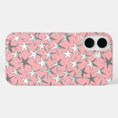 Zilveren sterren op de schelproze Case-Mate iPhone case (Achterkant (horizontaal))