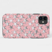 Zilveren sterren op de schelproze Case-Mate iPhone case (Achterkant (horizontaal))