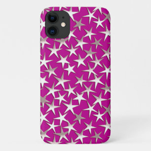 Zilveren sterren op een paars amethyst Case-Mate iPhone case