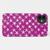 Zilveren sterren op een paars amethyst Case-Mate iPhone case (Achterkant (horizontaal))