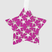 Zilveren sterren op een paars amethyst ornament (achterkant)