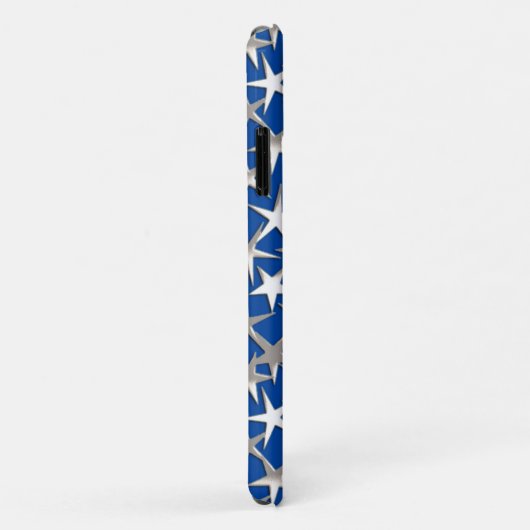 Zilveren sterren op kobalt blauw Case-Mate iPhone case (Achterkant/rechts)