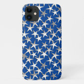 Zilveren sterren op kobalt blauw Case-Mate iPhone case (Achterkant)