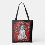 Zilveren sterren op Red Cocker Spaniel Tote Bag (Achterkant)
