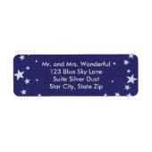 Zilveren sterren op Royal Blue Adresetiketten Etiket (Voorkant)