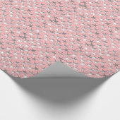 Zilveren sterren, op shell roze cadeaupapier (Hoek)