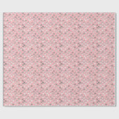 Zilveren sterren, op shell roze cadeaupapier (Vlak)