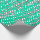 Zilveren sterren op turquoise cadeaupapier (Hoek)