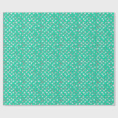 Zilveren sterren op turquoise cadeaupapier (Vlak)