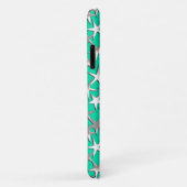 Zilveren sterren op turquoise Case-Mate iPhone case (Achterkant/rechts)