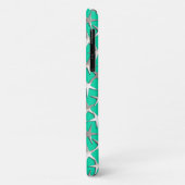 Zilveren sterren op turquoise Case-Mate iPhone case (Achterkant/links)