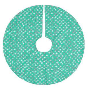 Zilveren sterren op turquoise kerstboom rok