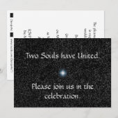 Zilveren sterren op uitingen van het zwarte huweli kaart (Voorkant / Achterkant)