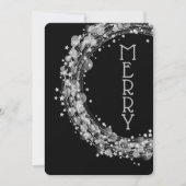 Zilveren sterren op zwarte kerst, niet-foto feestdagenkaart (Voorkant)