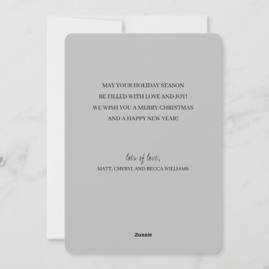 Zilveren sterren op zwarte kerst, niet-foto feestdagenkaart (Achterkant)