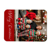 Zilveren Sterren Speciale Kerst Familie Foto Magneet (Horizontaal)