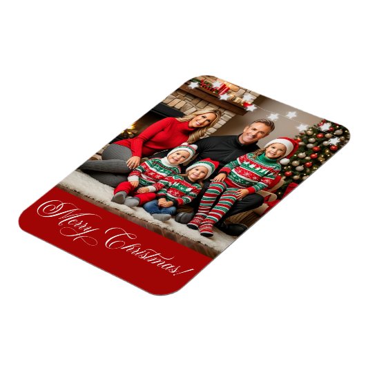 Zilveren Sterren Speciale Kerst Familie Foto Magneet (Linkerzijde)