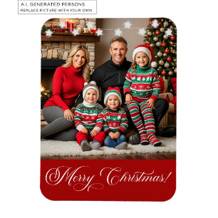 Zilveren Sterren Speciale Kerst Familie Foto Magneet