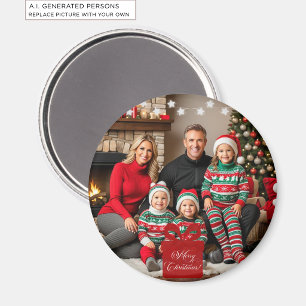 Zilveren Sterren Speciale Kerst Familie Foto Magneet