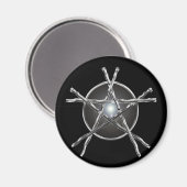 Zilveren sticks Pentagram magneet (Voorkant / Achterkant)