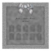 Zilveren & Stijlvolle Glitter Bruiloft Zitkaarten Perfect Poster (Voorkant)