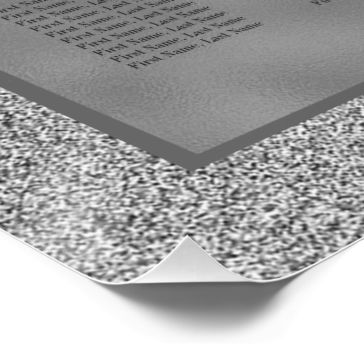 Zilveren & Stijlvolle Glitter Bruiloft Zitkaarten Perfect Poster (Hoek)