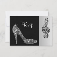 Zilveren Stiletto & Treble Clef RSVP