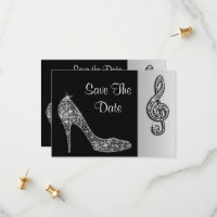 Zilveren Stiletto & Treble Cleft 40e Save The Date