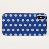 Zilveren stippen op een koningsblauwe achtergrond. Case-Mate iPhone case (Achterkant (horizontaal))