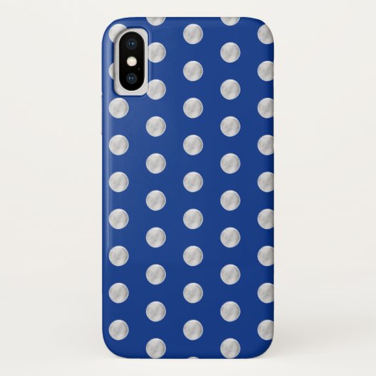 Zilveren stippen op een koningsblauwe achtergrond. Case-Mate iPhone case (Achterkant)
