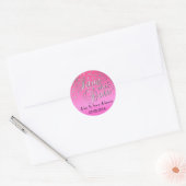 Zilveren Stippen & Roze | personaliseren Ronde Sticker (Envelop)