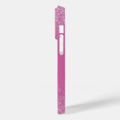 Zilveren stof en roze telefoonhoes Case-Mate iPhone case (Achterkant / Links)