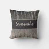 Zilveren Streaks Metallic Stripe Modern Elegant Kussen (Voorkant)