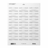 Zilveren strepen adreslabel etiket (Full Sheet)