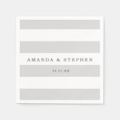 Zilveren strepen bruiloft servetten (Voorkant)