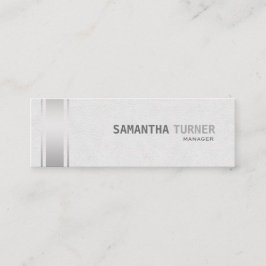 Zilveren Strepen Wit Leder Professioneel Custom Mini Visitekaartje