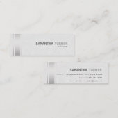Zilveren Strepen Wit Leder Professioneel Custom Mini Visitekaartje (Voorkant / Achterkant)