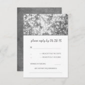 zilveren string lichten bruiloft RSVP kaarten (Voorkant / Achterkant)