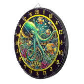 Zilveren Stromen Octopus Dartboard Dartbord (Voorkant Rechts)